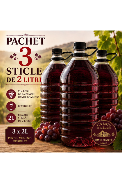 Pachet Roșu Demidulce Hanul Domnesc Panciu – 3 x 2L