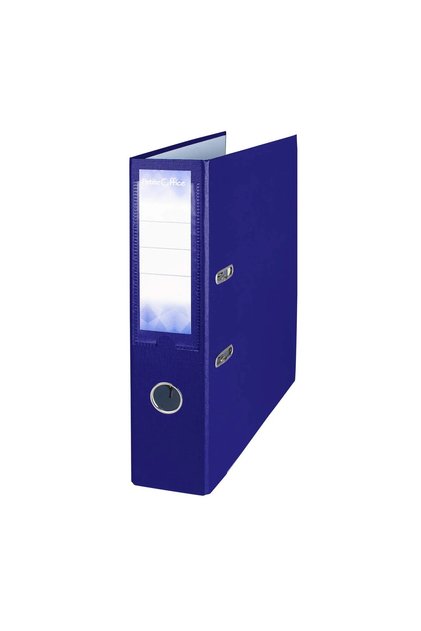 Biblioraft 75mm, pentru birou, carton 1200gsm, copertă din PP, BLEUMARIN