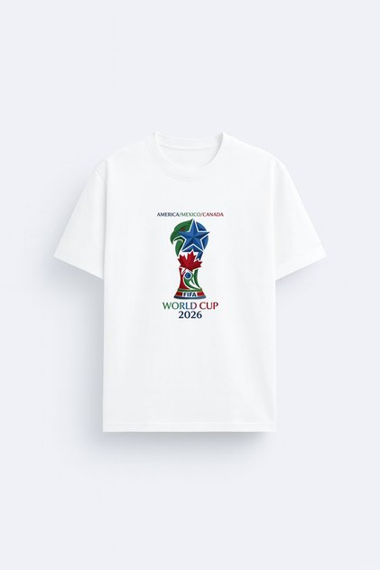 2026 Fifa World Cup 100% Cotton Fabric White T-Shirt