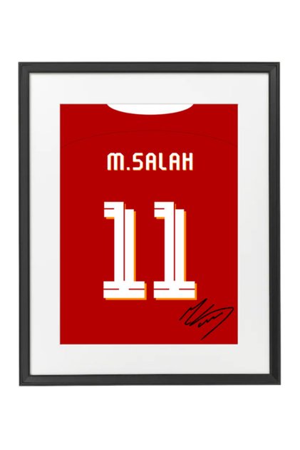 Mo Salah Liverpool 2023-24 Autographed Jersey Poster with Frame 50x40cm