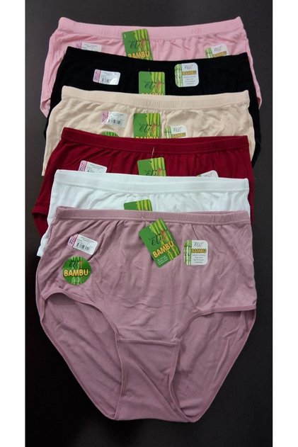 2408 Women's Bamboo Ribana Bato Panties 12 Pieces