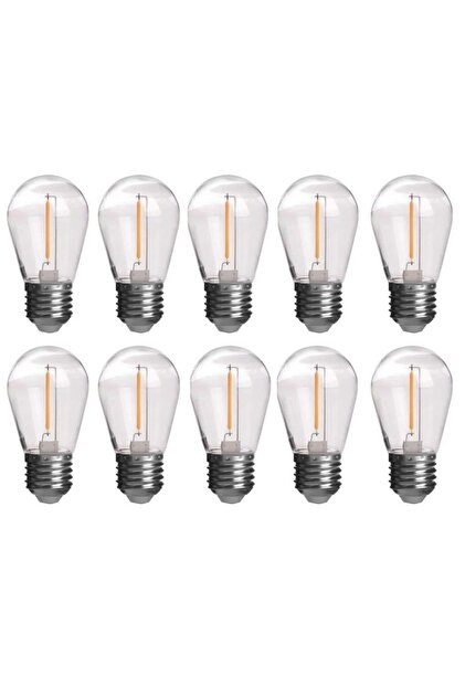 Σετ 10 λαμπτήρων LED νήματος, 1W, E27, θερμό φως 3000K