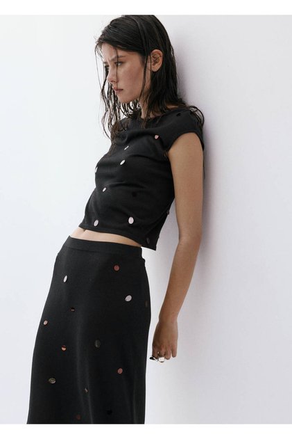 Sequin short sleeve top