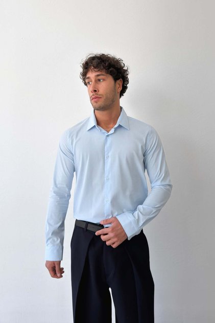 Basic Poplin Shirt Blue