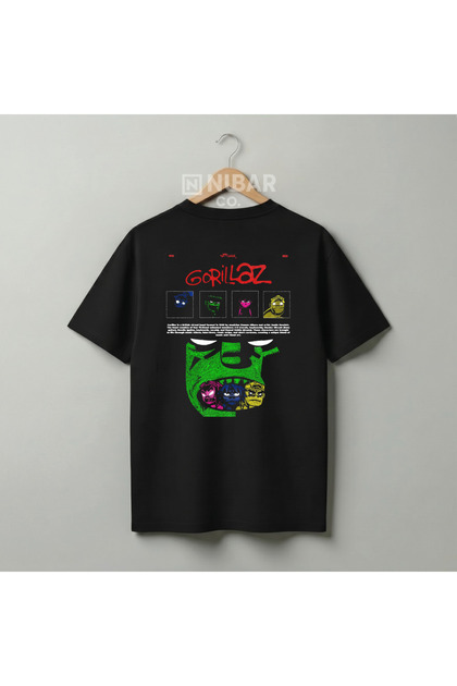 تي شيرت قطني بتصميم خاص من Gorillaz Rock