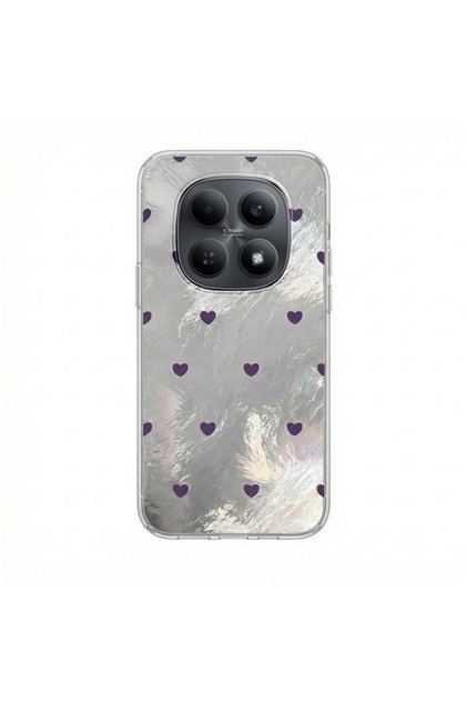 Xiaomi Redmi Note 15 5g Compatible Case Heart Patterned Silicone Case Lilac