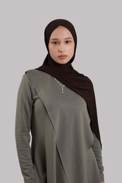 Coffee Plain Classic Shawl Stitched Premium Jersey Plain 202129_14
