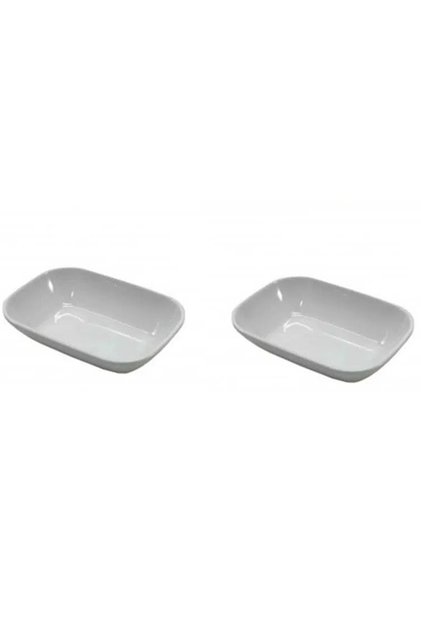 Melamine Plate 17cm, Restaurant Style Appetizer Large Kayık Square Snack Plate 2 Pieces