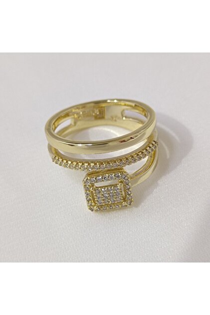 Xuping Good Quality Stainless Steel Anti-Allergic Square End Zircon Stone Ring