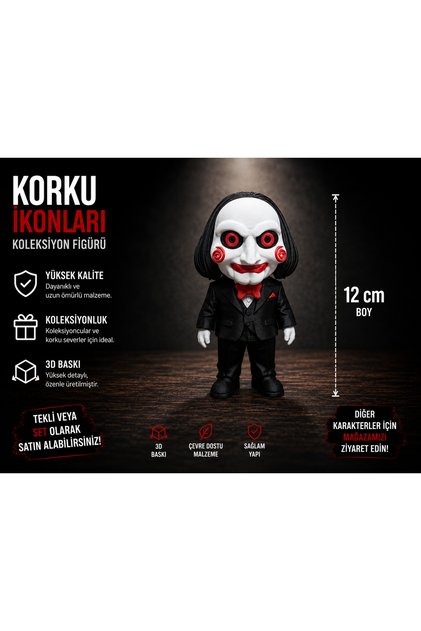 Testere Esintili Korku Karakteri Figürü 12 cm