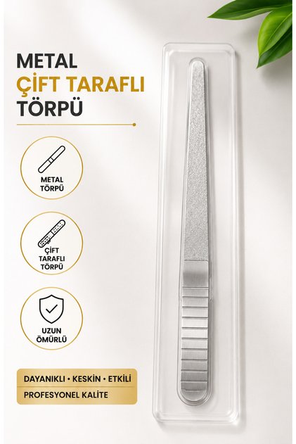 Paslanmaz Çift Taraflı Metal Tırnak Törpüsü - Uzun Ömürlü Profesyonel Tırnak Bakım Törpüsü