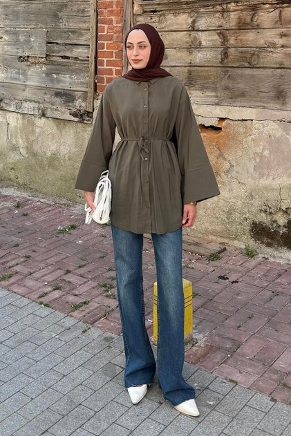 Cupra Belden Drawstring Hijab Shirt Khaki
