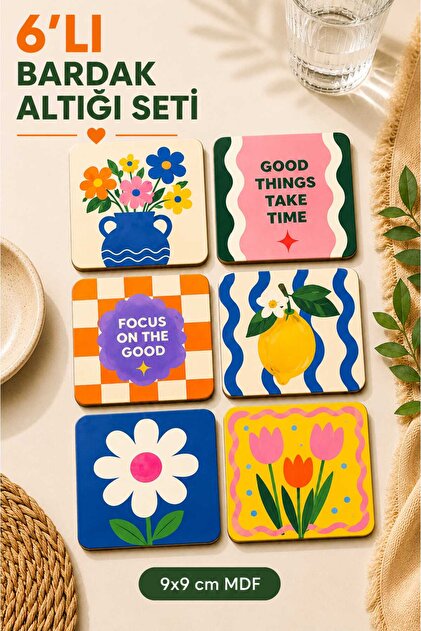La Dolce Vita Collection Set of 6 Mdf Coasters – Mediterranean Series 04