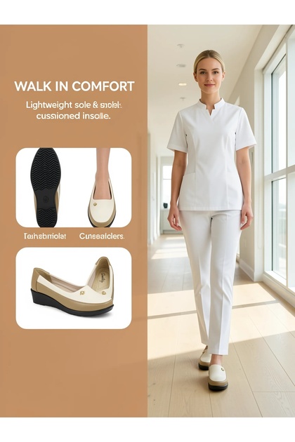 Women's Professional Wedge Shoes - Long-time Standing Support & Anti-Slip Pattern for Work