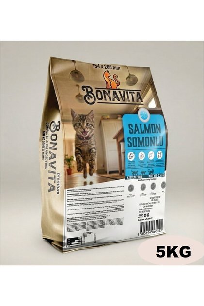 Bonavitta Somonlu Yavru Kuru Kedi Maması 5kg (2.5X2)