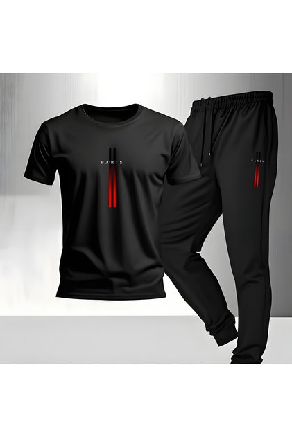 Unisex Black Set – Butterfly Print Oversize T-Shirt and Comfortable Pants Set