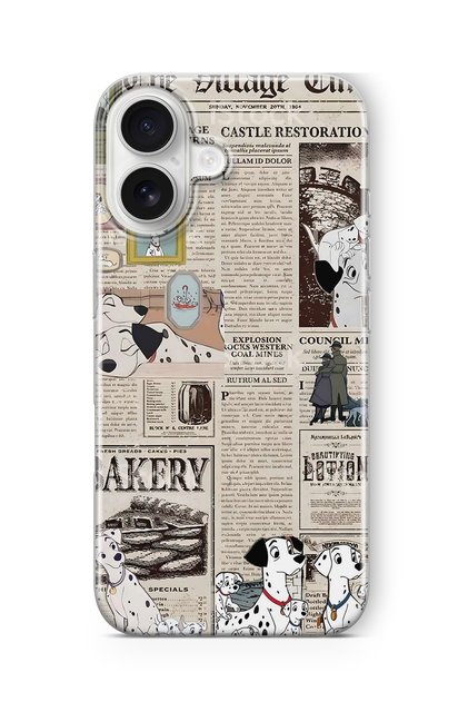 iPhone 16 Compatible 101 Dalmatians Patterned Transparent Phone Case