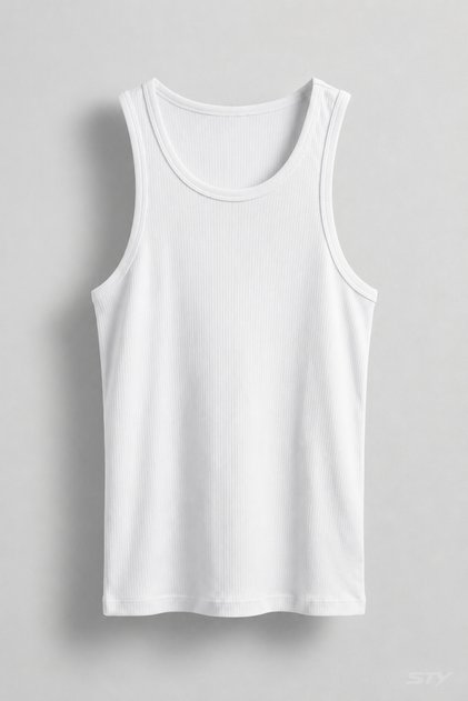 Men's Basic Ribbed Undershirt - High Quality Cotton