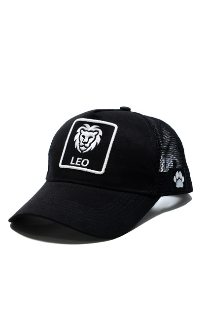 Lion Embroidered Trucker Hat – Mesh Hat with Leo Embroidery Detail