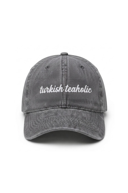 Șapcă brodată și lavabilă „Turkish Teaholic” / Șapcă de baseball brodată și lavabilă „Turkish Tea Addict”