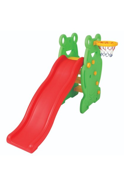 Centru joaca 2 in 1 deluxe Broscuta Edu Play cu tobogan si cos baschet