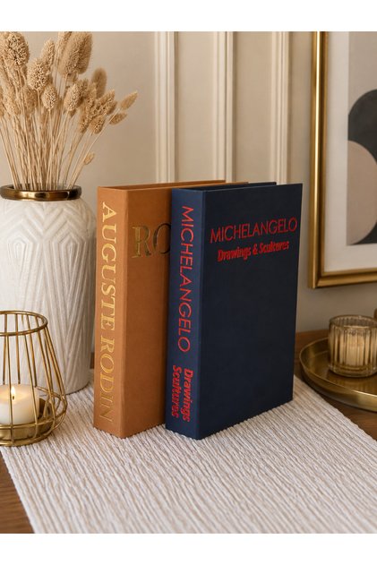 Set of 2 Fabric Decorative Book Boxes – P & R Book-Looking Hidden Storage Box