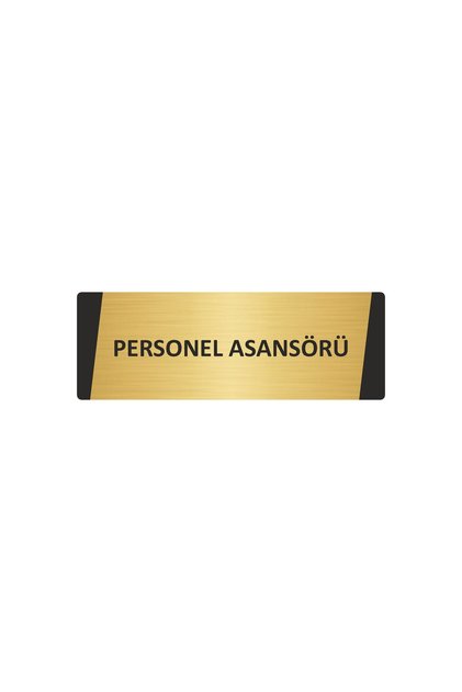 Staff Elevator Metal Warning Sign 10X20 cm Gold Color