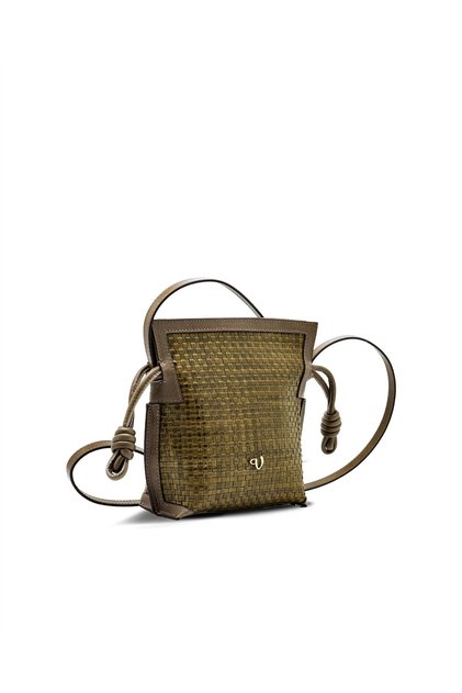 Genuine Leather Knitted Women's Bag Z359 Mink Knitting (Mink Knitting)