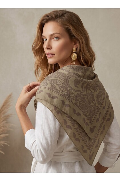 Lumivera Desen 94X94Cm Viscose Modal Scarf