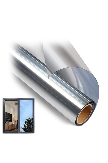Folie reflectorizantă pentru geamuri, reutilizabilă, protecție UV, aderență statică, 100x70 cm