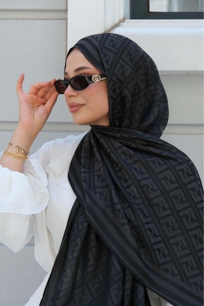 F Pattern Premium Shawl-Black