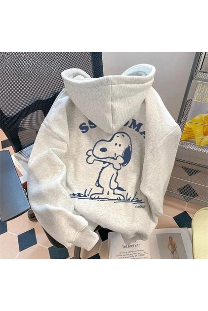 Unisex Front Graphic Printed Hooded 3-Thread Combed Cotton Sweatshirt