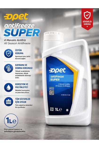 Antifreeze Super 1 L 4 Mevsim Konsantre Antifriz BS 6580 TS 3582