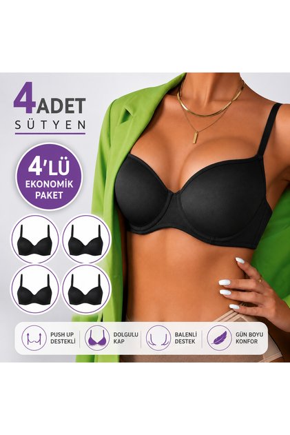 Women's Push up Bra with Supportive Padding and Underwire – All-Day Comfort and Natural Fullness