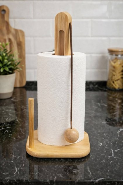 Favorite 2232 Bamboo Knob Towel Paper Holder Square