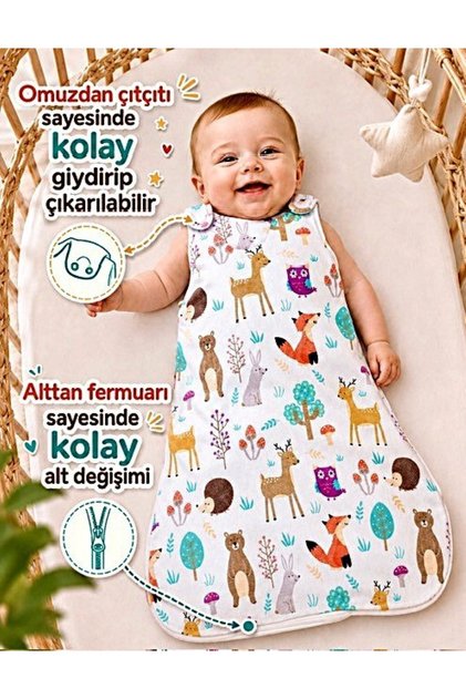Winter 2.5 Tog Baby Boy Baby Girl Sleeping Bag with Snap Fasteners on the Shoulder and Bottom Zipper