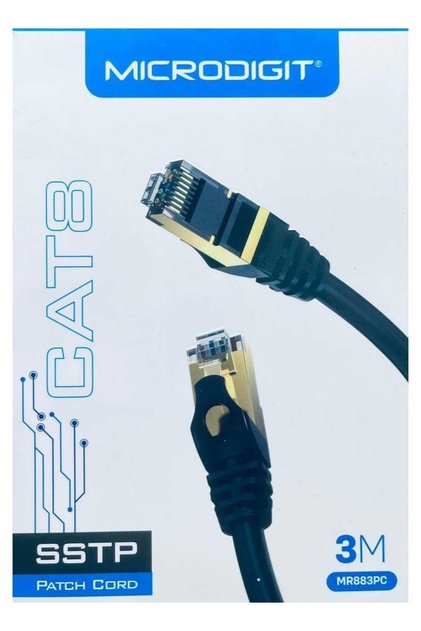 كابل توصيل مايكروديجيت CAT 8 SSTP بطول 3 متر
