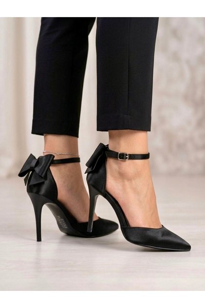 Satin Bow Back 10.5cm Heeled Evening Dress Shoes Feli̇sya Buti̇k