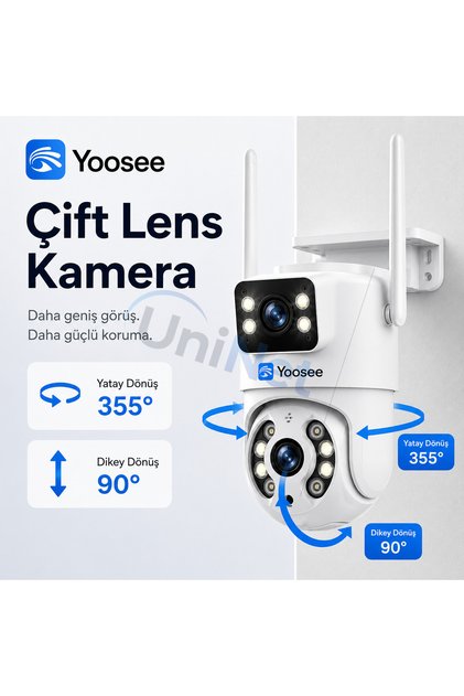 6 MP Çift Lensli WiFi PTZ Dış Mekan Güvenlik Kamerası NVR Destekli İnsan Takipli Çift Yönlü Sesli Kamera
