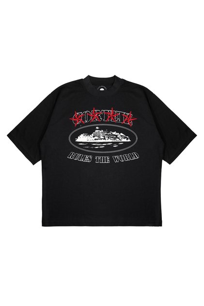 Unisex Oversize Corteiz 4 Star Printed Boxy Fit Thick Fabric (240Gsm) T-Shirt