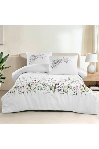 Garden Double 100% Cotton Ranforce Duvet Cover Set White 57 Thread (4 Pieces) 200X220 White