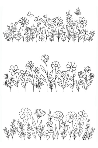 A1 Water Soluble Stabilizer Embroidery Patterns, Stick and Stitch Embroider Paper Wash Away, Flower