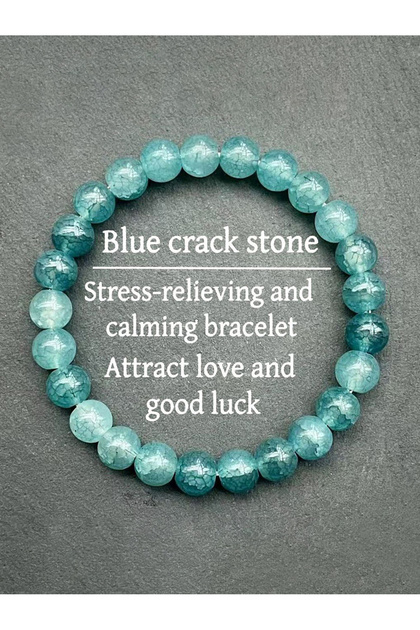 Blue Crackle Bead Bracelet