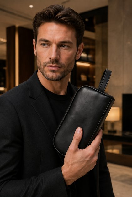 Men's Shaving Bag - Travel Bag - Personal Care Bag - Men's Cosmetic Bag - Hand Bag