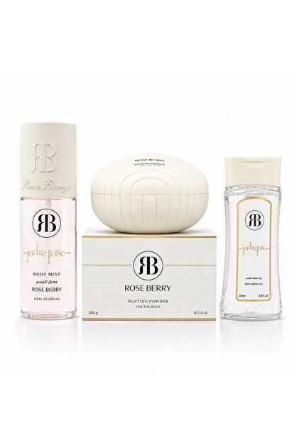 Rose Berry مجموعة تعطير وترطيب جادر روز للعناية بالجسم – 3 قطع