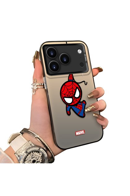 iPhone 17/18 Pro Max Compatible Silicone Edge Hard Back Case Couple Phone Case Spider Man Patterned