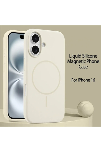 iPhone17 Antique White Luxury Original Liquid Silicone For Magsafe Case For iPhone 17 16 15 14 13 12