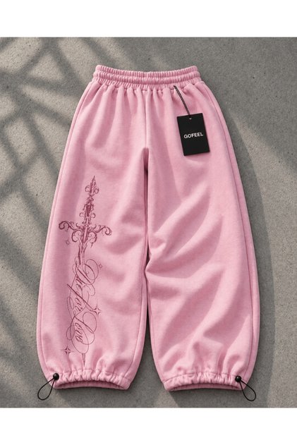 Defeat Gothic Detaylı Baggy Unisex Eşofman Altı
