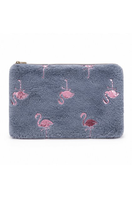 Plush Pen Holder and Makeup Bag Zippered Multi-Purpose Organizer Bag Karma