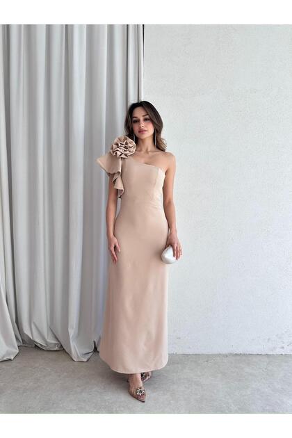 VARGAS Maxi Elbise 6734 - Krem